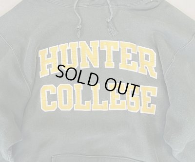 画像3: 90'S CHAMPION "HUNTER COLLEGE" 刺繍タグ リバースウィーブ パーカー グリーン USA製 (VINTAGE)