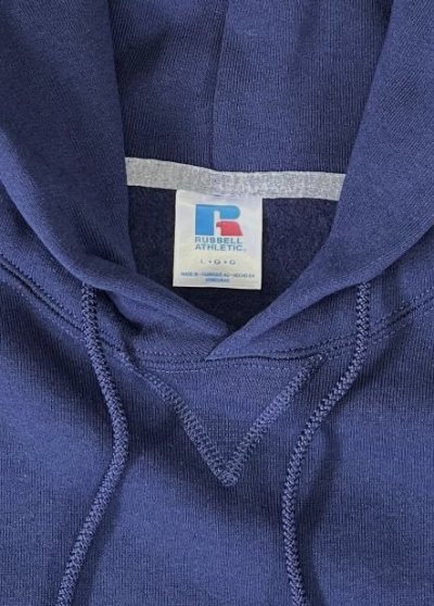 画像2: RUSSELL ATHLETIC "DRI-POWER" 前Vガゼット付き プルオーバーパーカー ネイビー (NEW)