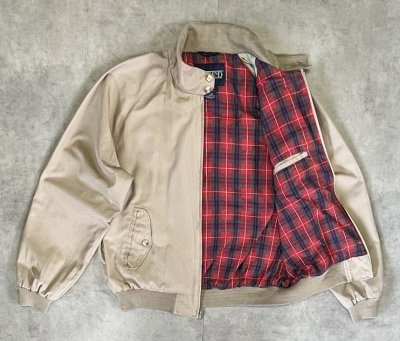 画像4: 90'S LANDS' END 裏地チェック柄 ドリズラージャケット ベージュ (VINTAGE)