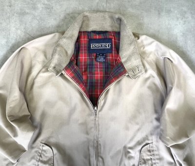 画像3: 90'S LANDS' END 裏地チェック柄 ドリズラージャケット ベージュ (VINTAGE)