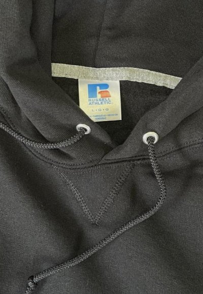 画像2: RUSSELL ATHLETIC "DRI-POWER" 前Vガゼット付き プルオーバーパーカー ブラック (NEW)