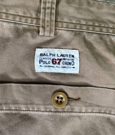 画像4: 90'S RALPH LAUREN ボタンフライ ペインターパンツ タン W38L30 (VINTAGE)