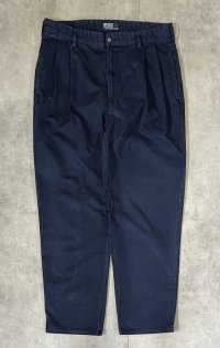 90'S RALPH LAUREN "HAMMOND PANT" ツープリーツ チノパンツ ネイビー (VINTAGE)