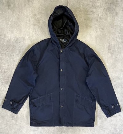 画像1: 90'S RALPH LAUREN コットン デッキパーカー ネイビー (VINTAGE)