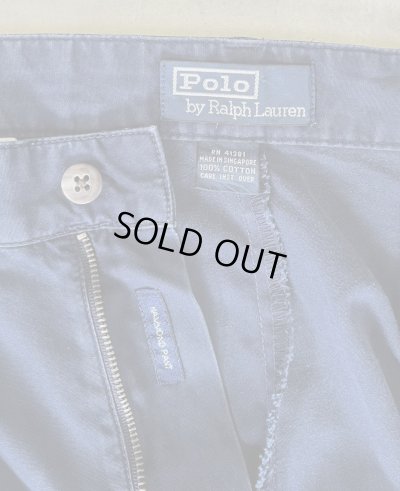 画像2: 90'S RALPH LAUREN "HAMMOND PANT" ツープリーツ チノパンツ ネイビー (VINTAGE)