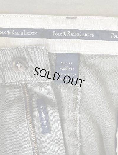 画像2: 90'S RALPH LAUREN "ANDREW PANT" ツープリーツ チノパンツ カーキ (VINTAGE)