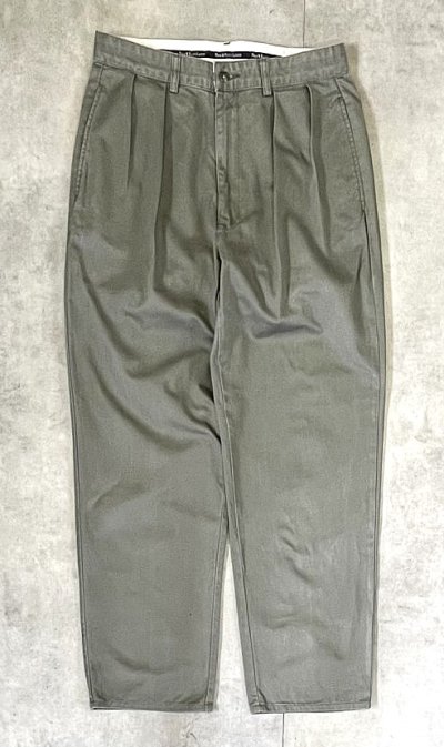 画像1: 90'S RALPH LAUREN "ANDREW PANT" ツープリーツ チノパンツ カーキ (VINTAGE)