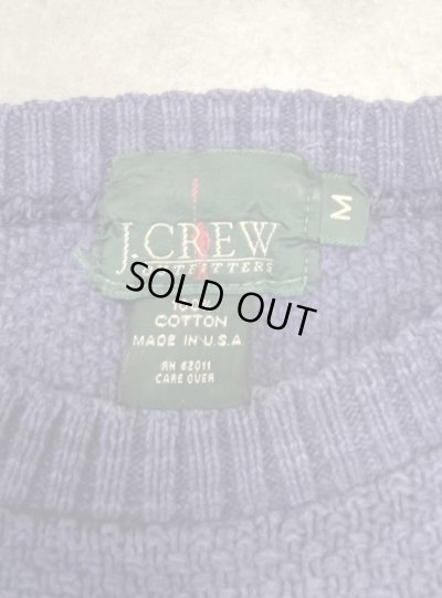 画像2: 80'S J.CREW 旧タグ コットン クルーネック ニット インディゴ USA製 (VINTAGE)