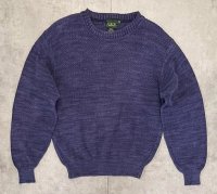 80'S J.CREW 旧タグ コットン クルーネック ニット インディゴ USA製 (VINTAGE)