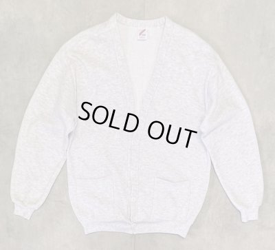 画像1: 80'S JERZEES スウェット カーディガン 無地 アッシュグレー USA製 (VINTAGE)