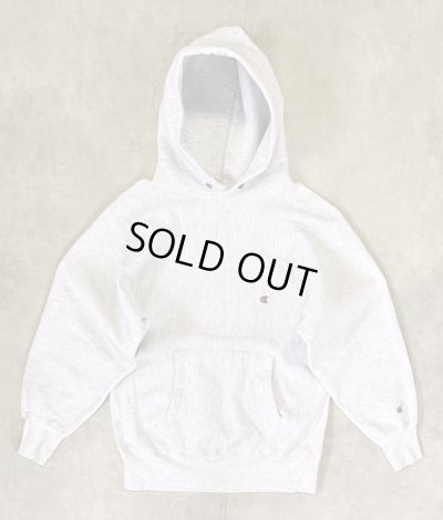 画像1: 90'S CHAMPION 刺繍タグ リバースウィーブ パーカー ヘザーグレー USA製 (VINTAGE)