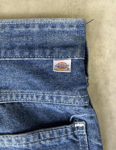 画像5: 80'S DICKIES チビタグ デニム ペインターパンツ インディゴ 42TALONジップ W36L30 USA製 (VINTAGE)