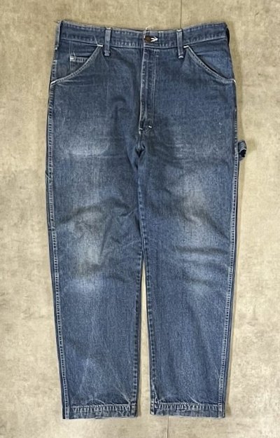 画像1: 80'S DICKIES チビタグ デニム ペインターパンツ インディゴ 42TALONジップ W36L30 USA製 (VINTAGE)