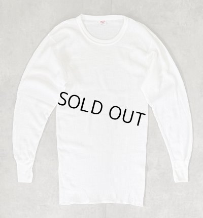 画像1: 80'S HANES サーマル 長袖 Tシャツ ホワイト USA製 (DEADSTOCK)