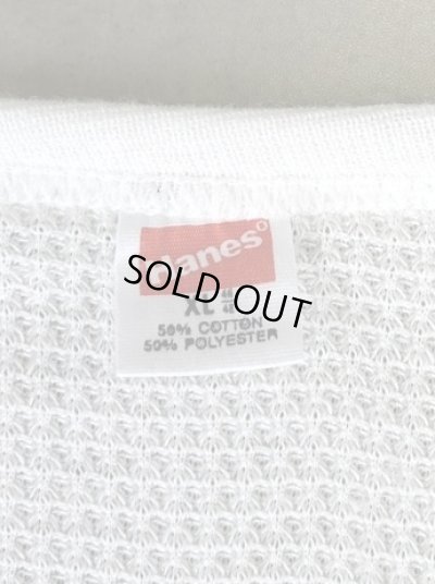 画像2: 80'S HANES サーマル 長袖 Tシャツ ホワイト USA製 (DEADSTOCK)