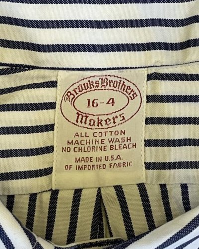 画像2: 80'S BROOKS BROTHERS "MAKERS" オックスフォード BDシャツ ストライプ USA製 (VINTAGE)