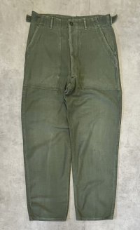60'S アメリカ軍 US ARMY "OG107" 初期モデル コットンサテン 平ボタン ベイカーパンツ (VINTAGE)
