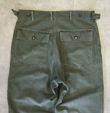 他の写真3: 60'S アメリカ軍 US ARMY "OG107" 初期モデル コットンサテン 平ボタン ベイカーパンツ (VINTAGE)
