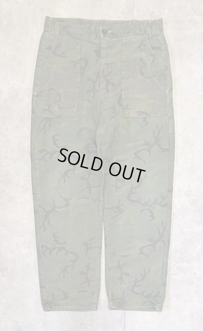 画像1: 70'S SAFTBAK コットンサテン ベイカーパンツ カモ BARJOアルミジップ (VINTAGE)