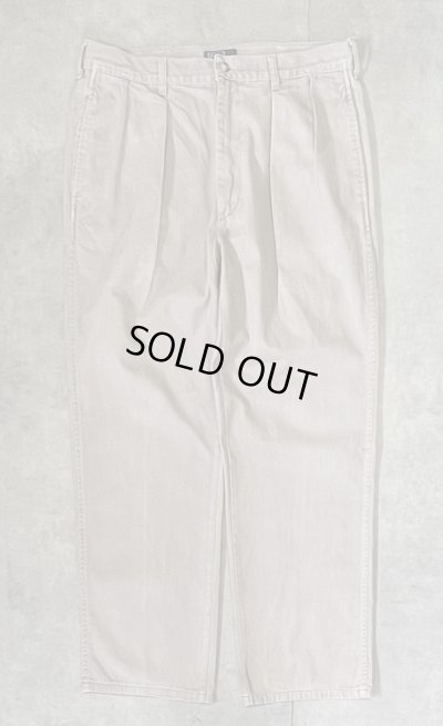 画像1: 90'S RALPH LAUREN ツープリーツ チノパンツ ベージュ 42TALONジップ USA製 (VINTAGE)