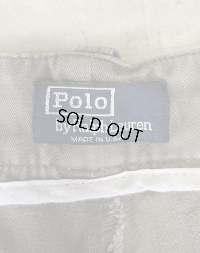 画像2: 90'S RALPH LAUREN ノープリーツ チノパンツ カーキ 42TALONジップ USA製 (VINTAGE)