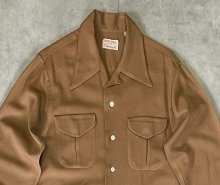他の写真1: 50'S PARKS APPAREL by BARTLAY LTD レーヨンギャバジン オープンカラーシャツ ブラウン (VINTAGE)