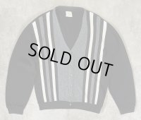 60'S BRENT アクリル カーディガン ブラック/グレー＆ホワイト (VINTAGE) 