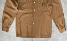 他の写真3: 50'S PARKS APPAREL by BARTLAY LTD レーヨンギャバジン オープンカラーシャツ ブラウン (VINTAGE)
