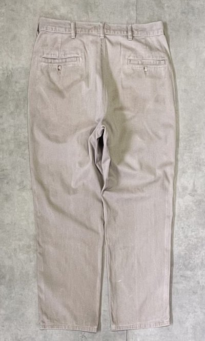 画像4: 90'S RALPH LAUREN ツープリーツ チノパンツ ベージュ 42TALONジップ USA製 (VINTAGE)