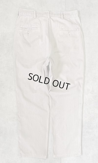 画像4: 90'S RALPH LAUREN ツープリーツ チノパンツ ベージュ 42TALONジップ USA製 (VINTAGE)