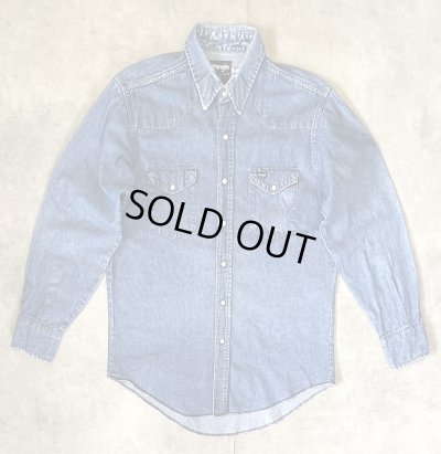 画像1: 80'S WRANGLER "70127MW" デニム ウエスタンシャツ インディゴ (VINTAGE)
