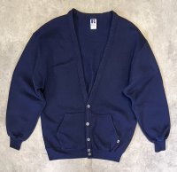 90'S RUSSELL ATHLETIC スウェット カーディガン ネイビー USA製 (VINTAGE)