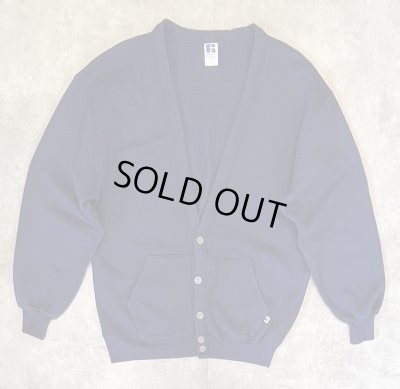 画像1: 90'S RUSSELL ATHLETIC スウェット カーディガン ネイビー USA製 (VINTAGE)