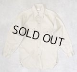 50'S 5BROTHER コットンツイル マチ付き 長袖 ワークシャツ ベージュ USA製 (VINTAGE)