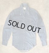 70'S WRANGLER "27MW" 白タグ デニム ウエスタンシャツ インディゴ USA製 (VINTAGE)