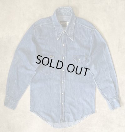 画像1: 70'S MAVERICK デニム ウエスタンシャツ インディゴ USA製 (VINTAGE)