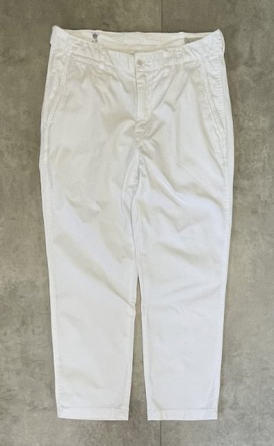 画像1: 90'S RALPH LAUREN ウエストタブ付き ミリタリーチノパンツ ホワイト (VINTAGE)