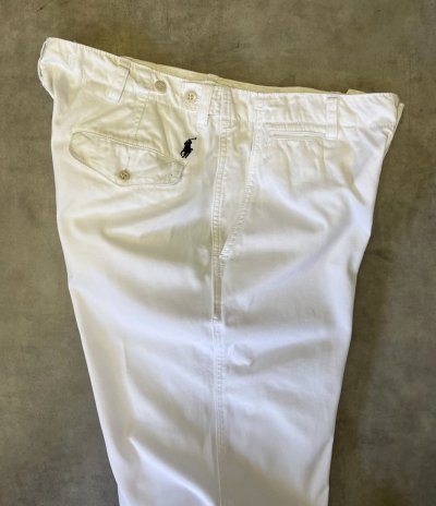 画像5: 90'S RALPH LAUREN ウエストタブ付き ミリタリーチノパンツ ホワイト (VINTAGE)