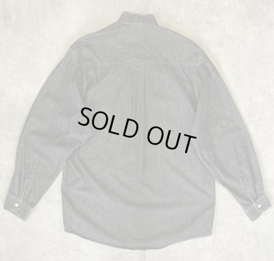 画像3: 90'S J.CREW 旧タグ ブラックシャンブレー バンドカラーシャツ ブラック (VINTAGE)