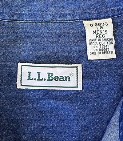 画像2: 90'S LL Bean スナップボタン デニムシャツ インディゴ (VINTAGE)