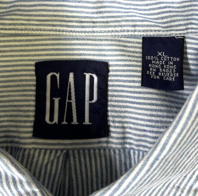画像2: 90'S GAP 旧タグ コットンシャツ ストライプ (VINTAGE)
