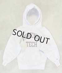 90'S CHAMPION "VIRGINIA TECH" 刺繍タグ リバースウィーブ パーカー ヘザーグレー USA製 (VINTAGE)