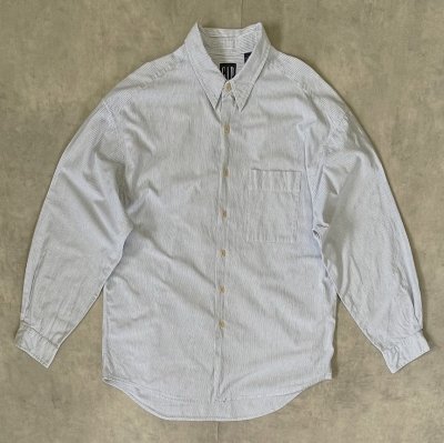 画像1: 90'S GAP 旧タグ コットンシャツ ストライプ (VINTAGE)