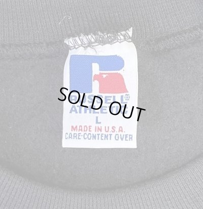 画像2: 90'S RUSSELL ATHLETIC 前Vガゼット付き クルーネック スウェットシャツ ブラック USA製 (DEADSTOCK)