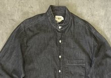 他の写真1: 90'S J.CREW 旧タグ ブラックシャンブレー バンドカラーシャツ ブラック (VINTAGE)