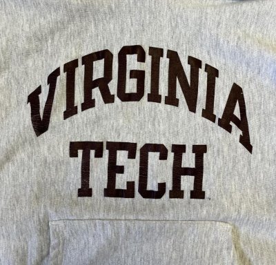 画像3: 90'S CHAMPION "VIRGINIA TECH" 刺繍タグ リバースウィーブ パーカー ヘザーグレー USA製 (VINTAGE)