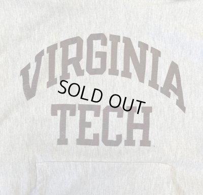 画像3: 90'S CHAMPION "VIRGINIA TECH" 刺繍タグ リバースウィーブ パーカー ヘザーグレー USA製 (VINTAGE)