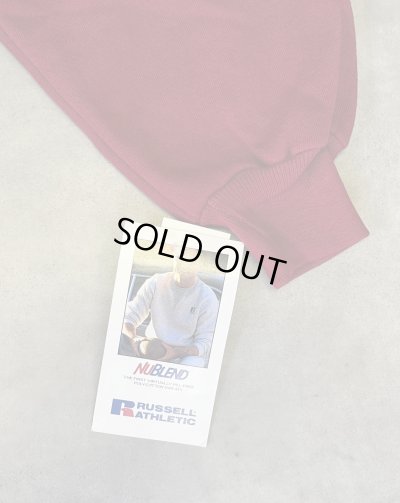 画像3: 90'S RUSSELL ATHLETIC 前Vガゼット付き クルーネック スウェットシャツ バーガンディ USA製 (DEADSTOCK)