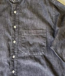 他の写真2: 90'S J.CREW 旧タグ ブラックシャンブレー バンドカラーシャツ ブラック (VINTAGE)