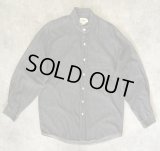 90'S J.CREW 旧タグ ブラックシャンブレー バンドカラーシャツ ブラック (VINTAGE)